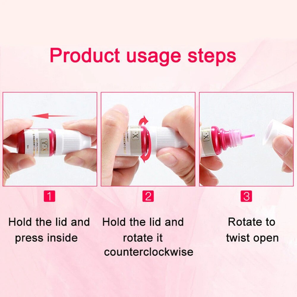 8ml Semi Permanent Makeup Pigment Eyebrow Inks Lips Eye Line Tattoo Color Microblading Pigment Body Art Beauty Tool Supplies