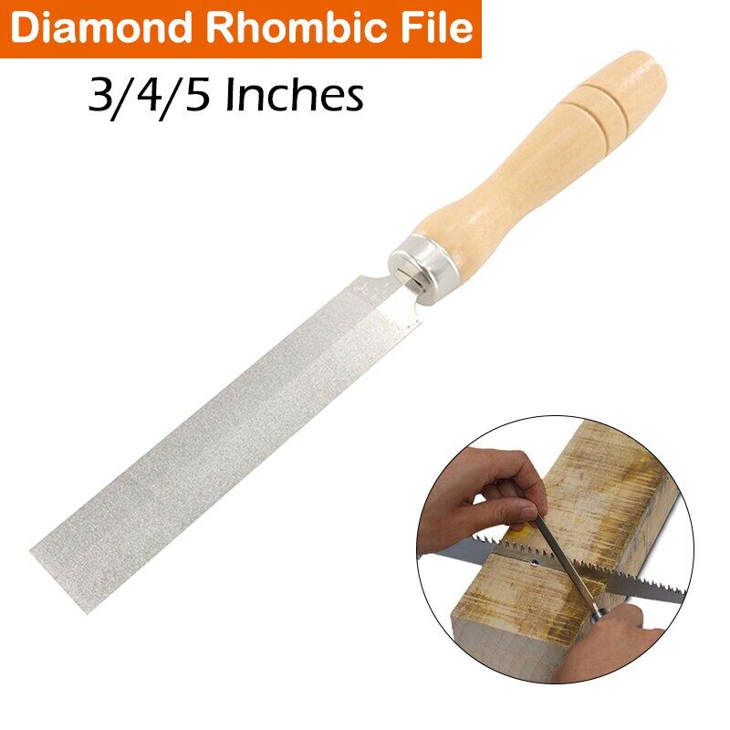 Diamond Feather File Blade Shaped Wood Carving Metal Glass Sharpener 3" 4" 5"