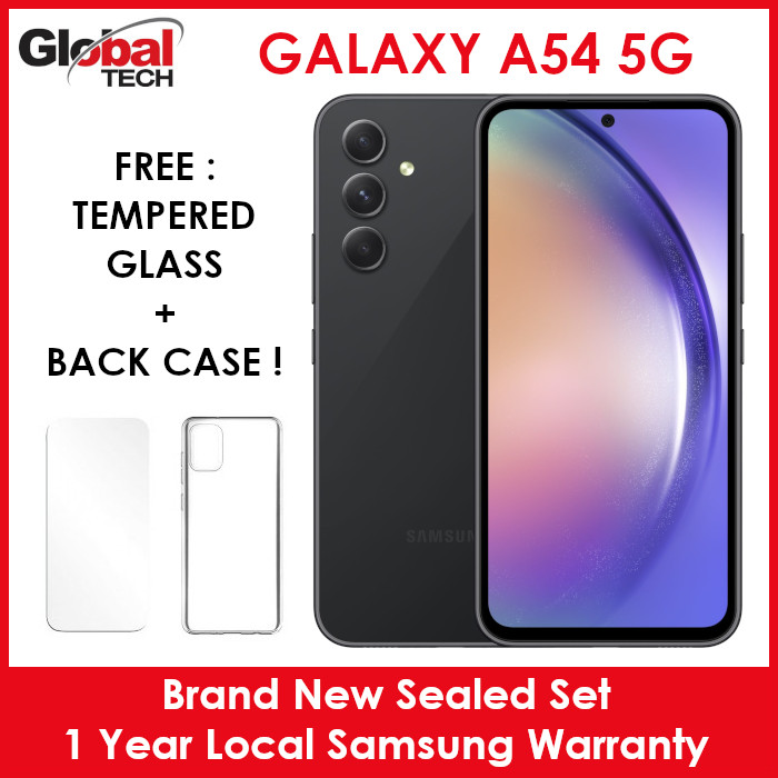 Samsung Galaxy A54 5G 256GB or 128GB | 1 Year Local Samsung Warranty (FREE : TEMPERED GLASS + BACK CASE)
