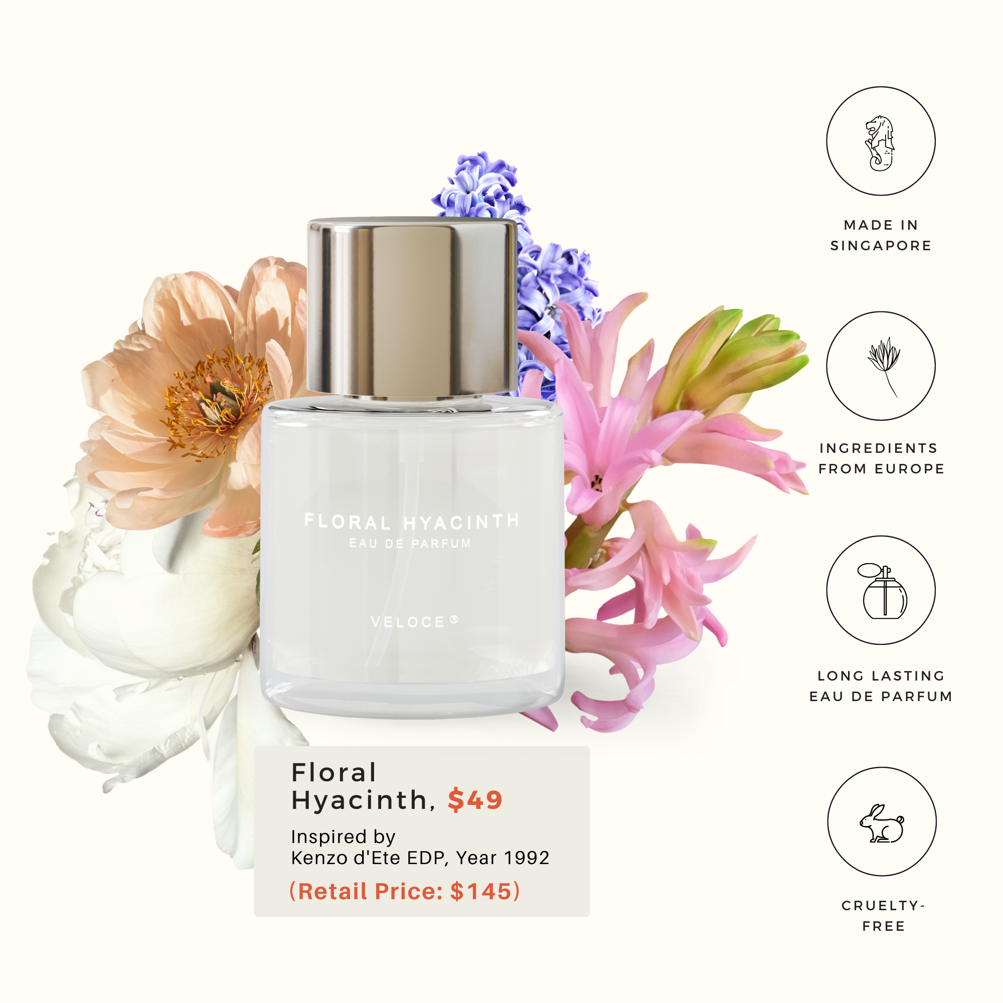 Floral Hyacinth Perfume | Luxury Brand Inspired | Last 8-10 hours - Veloce Perfume
