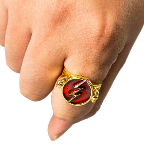 The Flash Barry Allen Justice League Flash Cosplay Prop Lightning Bolt Logo Ring