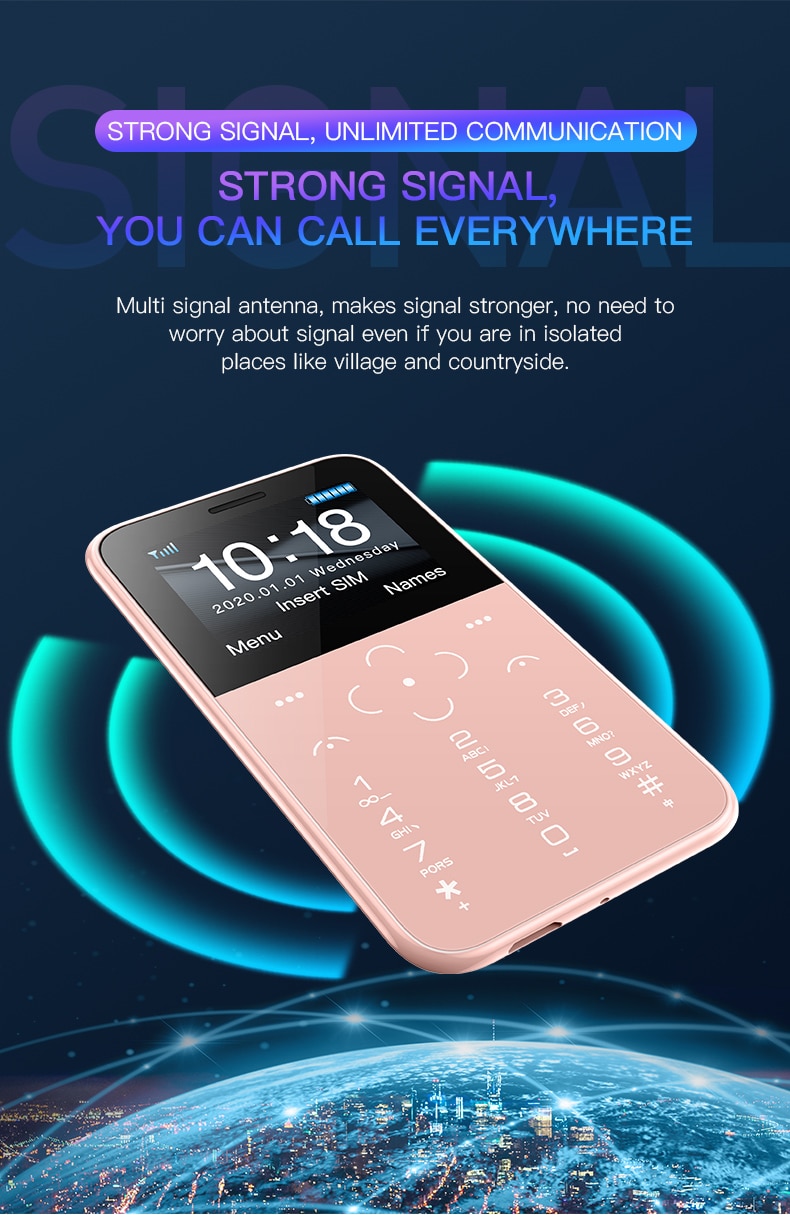 Original SOYES S10P 7S+ Mini Card Phone 2G GSM 400mAh 1.54'' MTK6261M Cellphone Ultra-Thin Fashion Children Small Size Phones