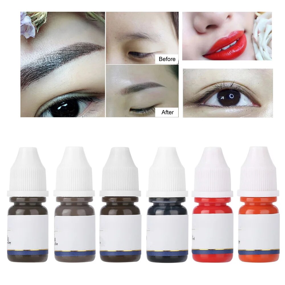 Natural Plant Tattoo Ink Body Paint Pigment Semi-pernament Eyebrow Eye Lips Makeup Inks Microblading Coloring Beauty Supplies