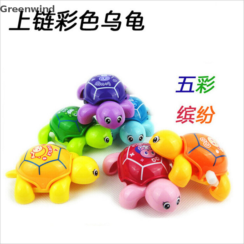 【Greenwind】 Animal Clockwork Tortoise Baby Turtles Toys Infant Crawling Wind Up Toy,