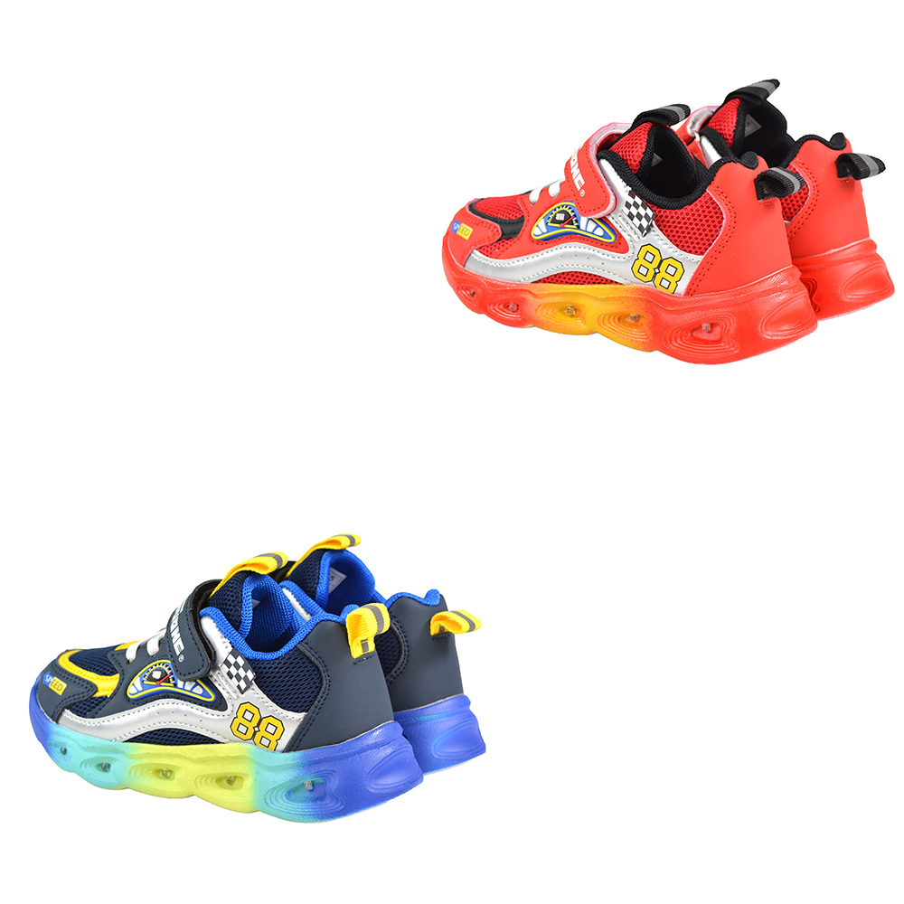 TOPUONE 16.5-21.5cm Children's Shoes Cool Racing Lightweight Decompression Light Casual Sports Shoes-Red.blue