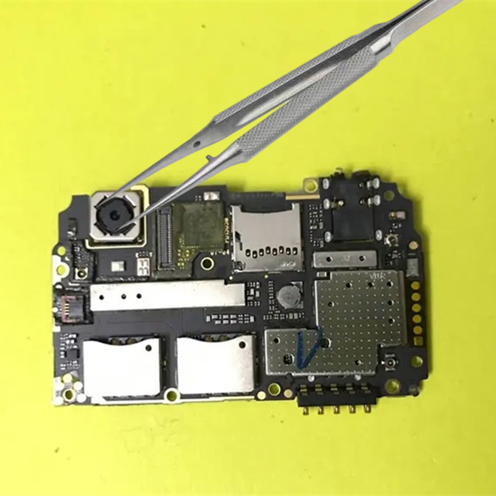 Ziqqucu 1pcs precision flying wire titanium alloy/stainless steel tweezers for mobile phone motherboard fingerprint jumper repair microscope tweezers