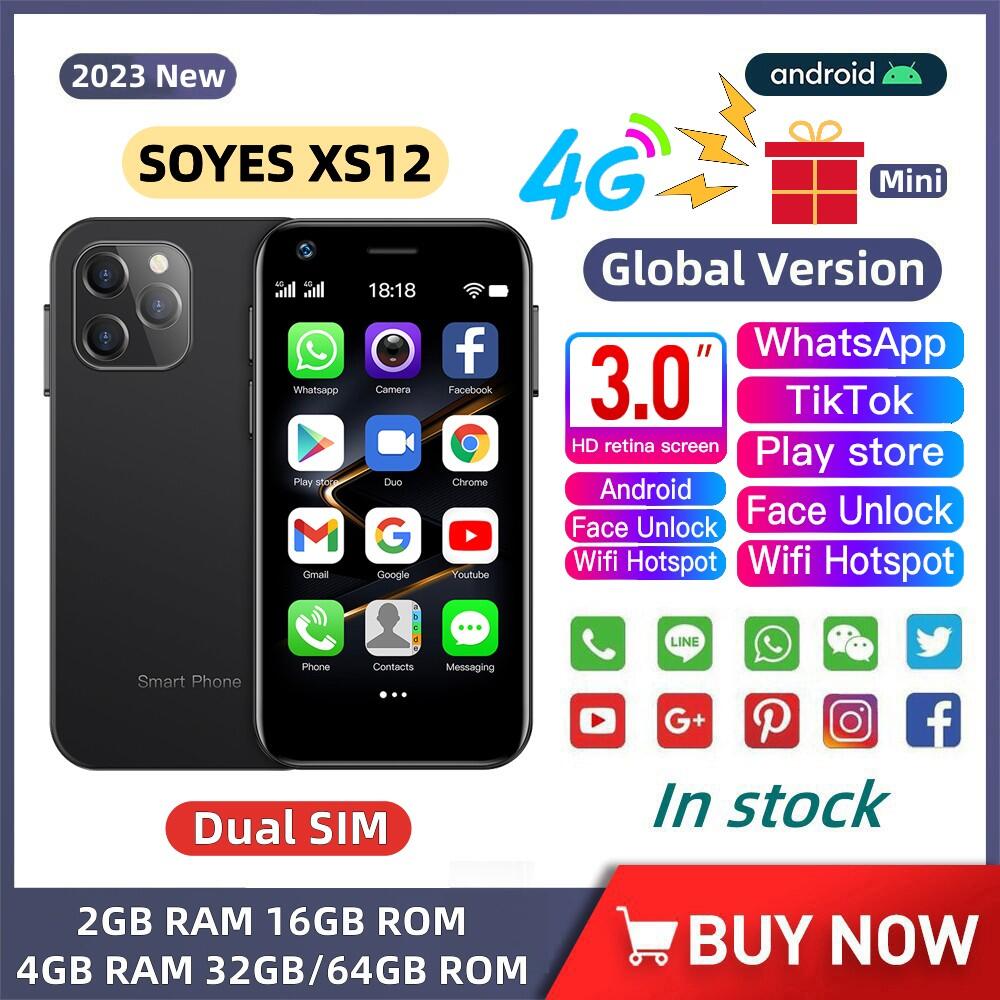 SOYES XS12 pro Super Mini Phone 4G LTE 4GB 64GB Android 10.0 Octa Core 3.0 Inch Metal Material 5M /13MP Camera Small Smartphone
