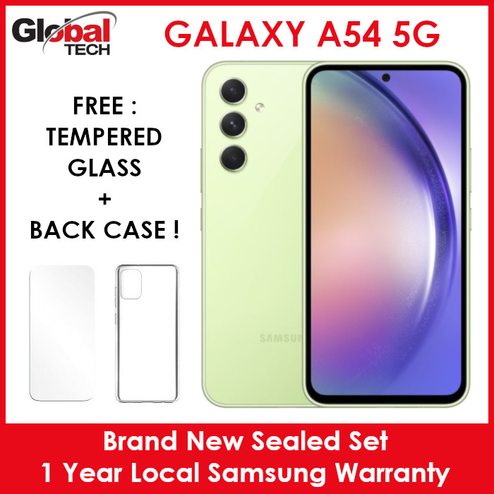 Samsung Galaxy A54 5G 256GB or 128GB | 1 Year Local Samsung Warranty (FREE : TEMPERED GLASS + BACK CASE)