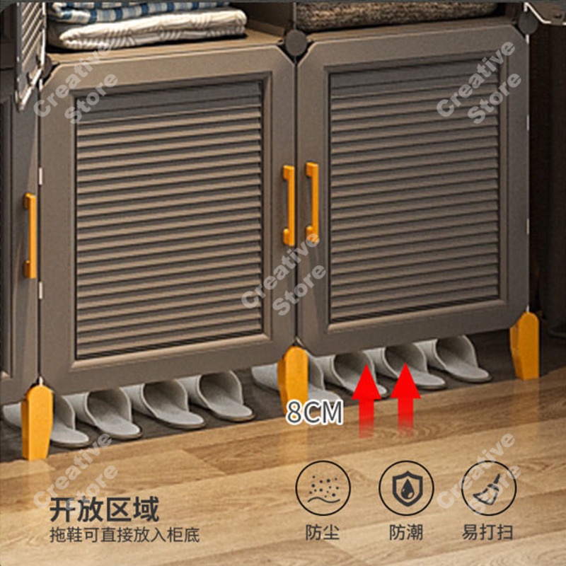 HQLifestyle Simple Wardrobe Plastic Cabinet Assembly Household Bedroom Storage 9B13 X3VV