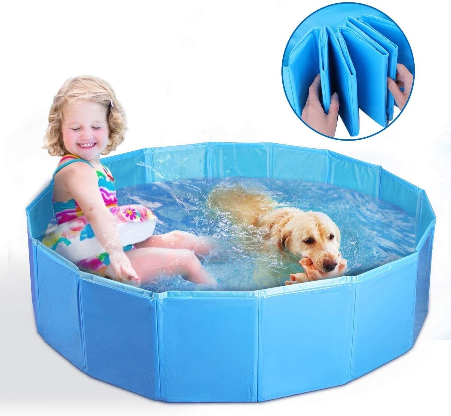 *SG seller* Kids Pet Foldable Swimming Pool Dogs Cats Bathing Tub Portable Bathtub Collapsible Water Pond Pool & Kiddie Pools for Kids Pet Spa Whelping Box Kiddies Pets to Swim and Bath in Outdoor