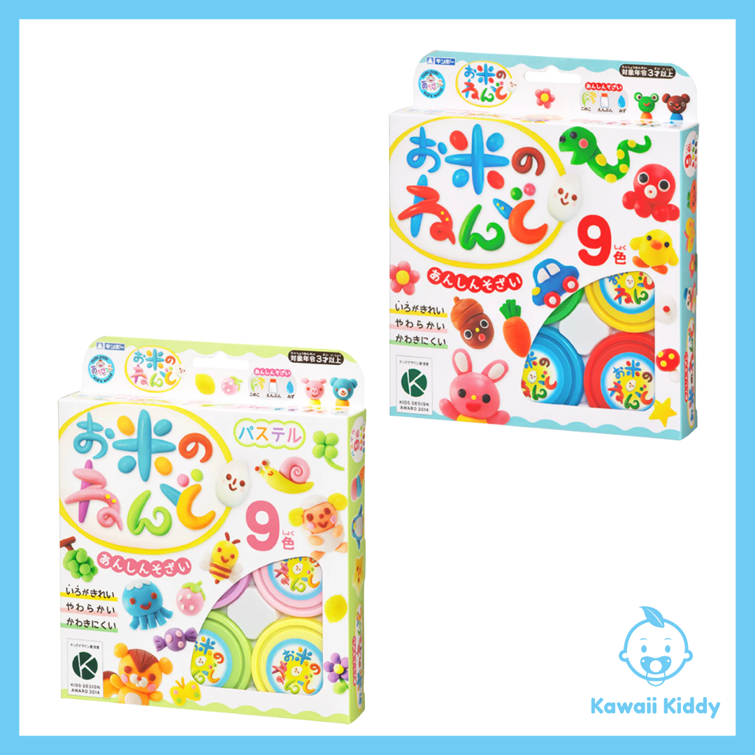 [Kawaii Kiddy] GINCHO Japanese Kids Clay (30g x9) - Solid/ Pastel Colours