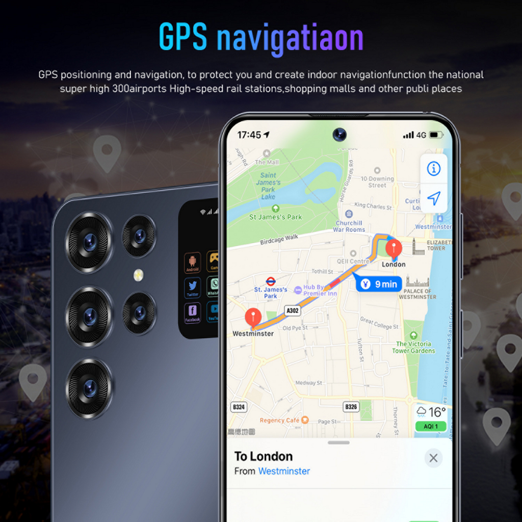 5G Smartphone S24 Ultra 7.0 HD Full Screen Memory 8GB RAM+256GB ROM Camera 48MP+72MP Android OS 13