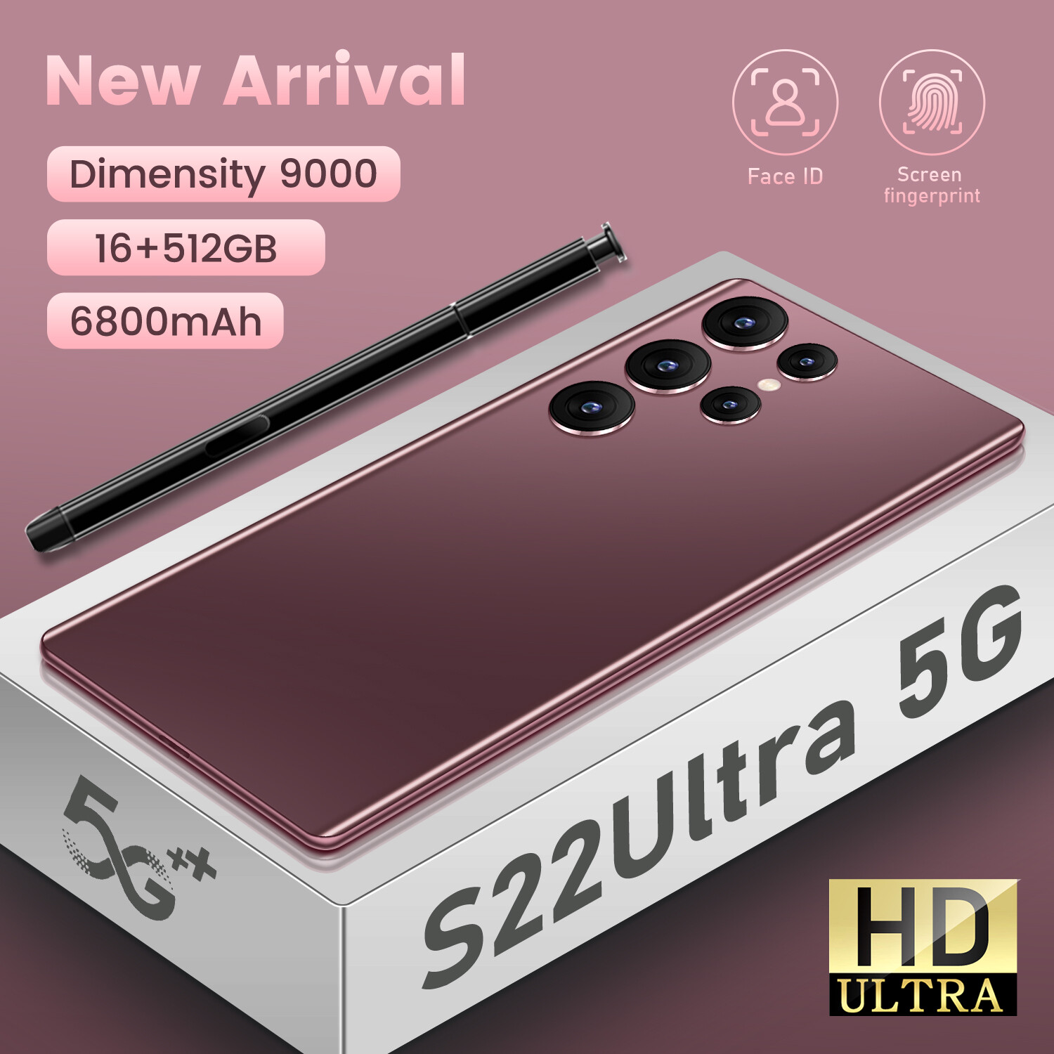 【original ready】Original phone S22 Ultra 5G S22Ultra 5G 6.7 Inch hp 16G RAM 512G ROM 32MP 64MP 6800mah cheap cellphone washing warehouse Android 12.0 AI powered Face Recognition Unlocked Mobile Phones