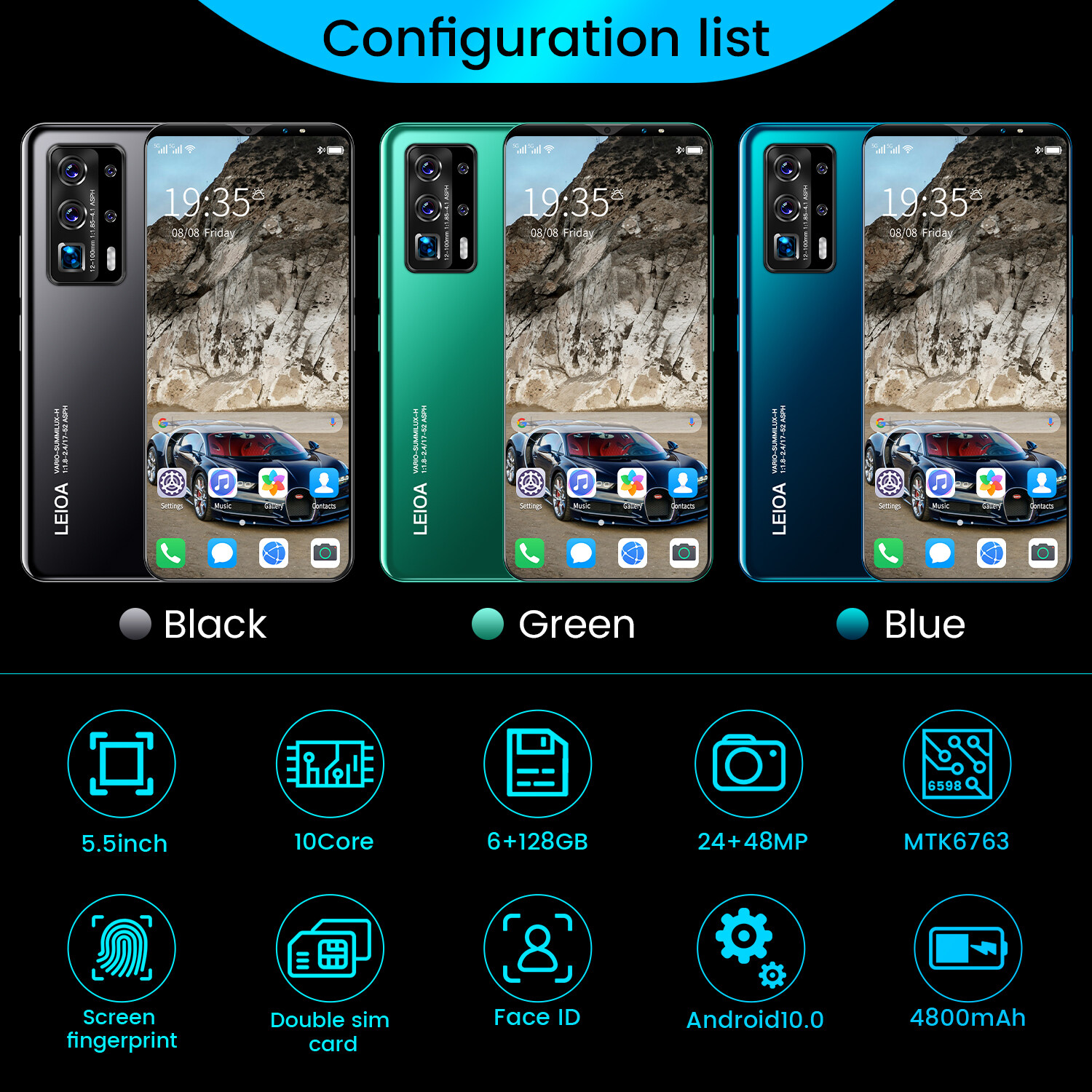 P40 Pro Handphone Original Murah Gila Smartphone 6GB RAM 128GB ROM 4G Phone 5.5-inch High-Definition Screen 4800mAh Large Battery And Strong Performance, facial recognition,  Free shipping