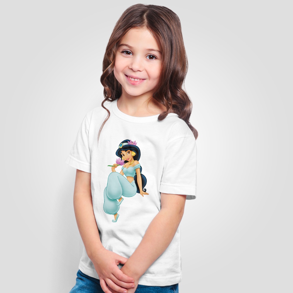 2022 Fashion Princess Children's T-shirt Girls Snow White Short Sleeves Top Tees Infant Clothing for 1-12 Years