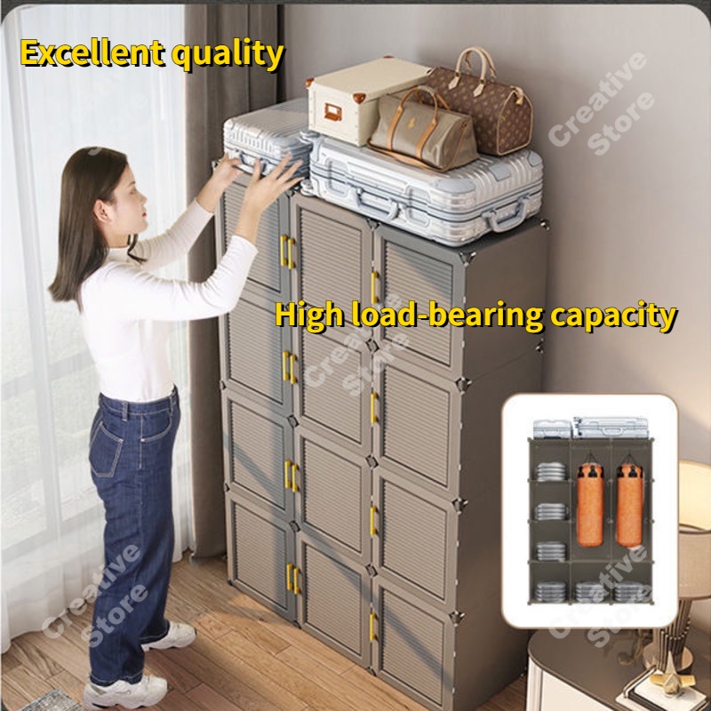 HQLifestyle Simple Wardrobe Plastic Cabinet Assembly Household Bedroom Storage 9B13 X3VV