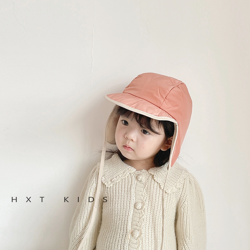 ▼✲ Ins windproof and coldproof children's Lei hat winter boys girls baby outdoor warm ear protection tide