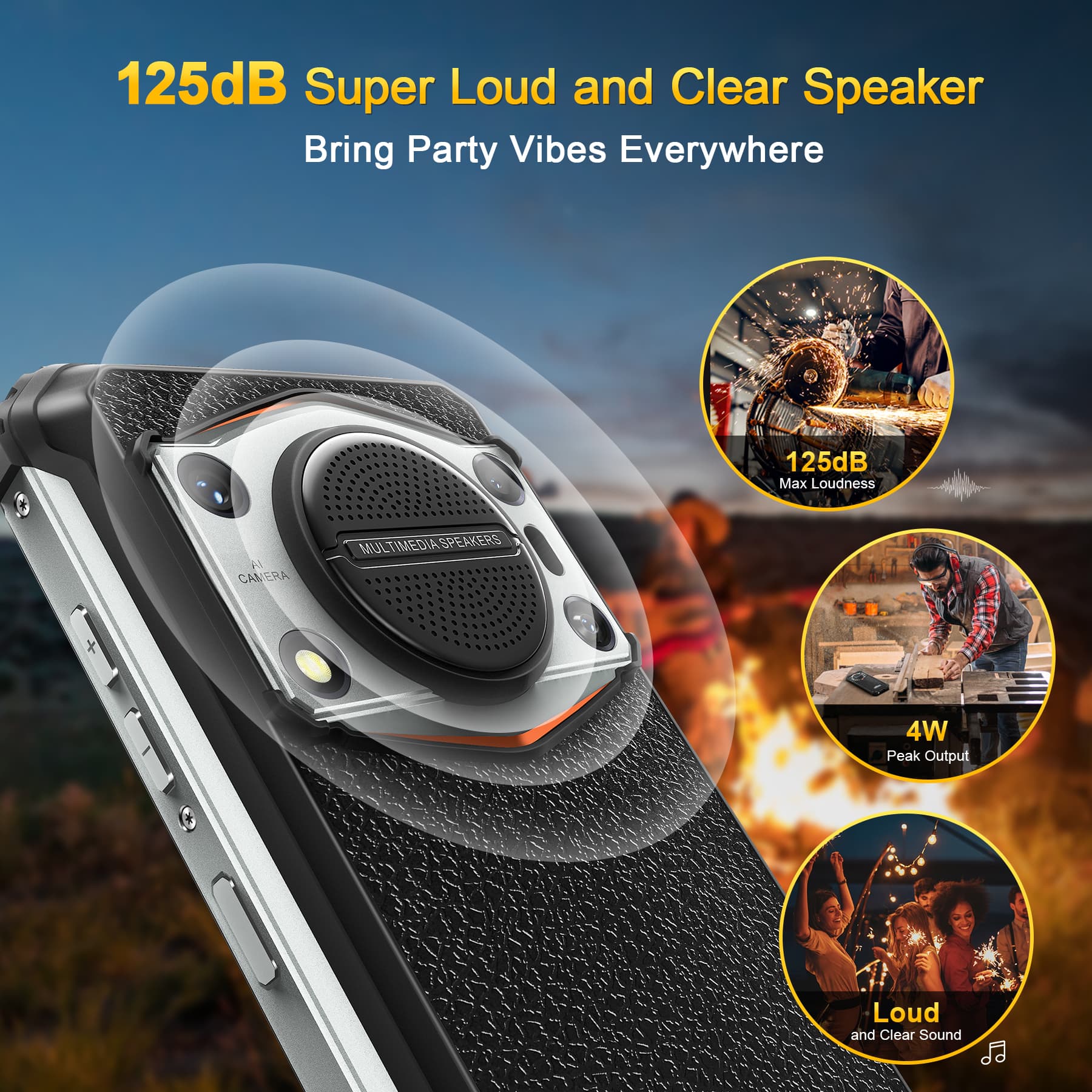 Oukitel WP22 Handphone（6.58“ FHD+ Android 13 13GB+256GB Rugged Handphone 10000mAh IP68/IP69K Mobiles 48MP AF Camera/ 20MP Night Vision Camera/2MP Helio P90 Face ID SOS OTG NFC GPS Smartphone）