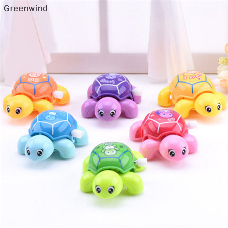 【Greenwind】 Animal Clockwork Tortoise Baby Turtles Toys Infant Crawling Wind Up Toy,