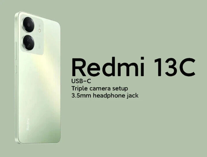 Xiaomi Redmi 13C Global Version 256GB/128GB Android GSM Cell Phone| Free gift  Tempaer glass and Silicon case