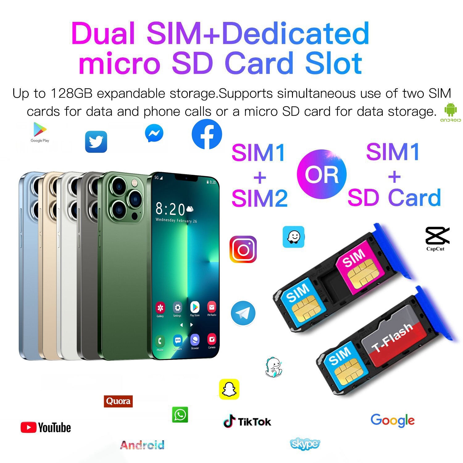 handphone Dual Sim card i13 pro max 5600mAh  Battery Smartphone 6.7inch Full HD Screen Cellphone Super CPU mobiles Fast Charge feature phones 12+512GB Memory Android phone