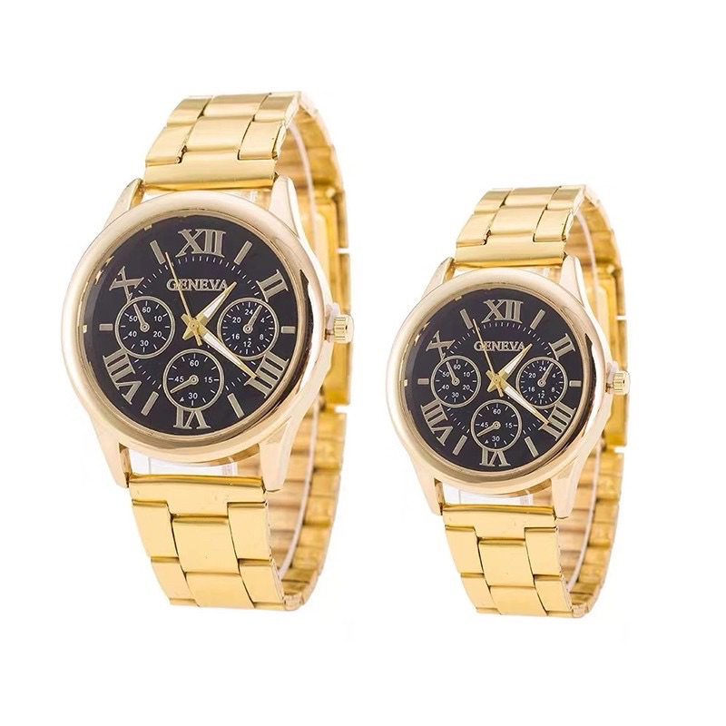 Geneva stainless fashion jewelry watch for men’s women’s gold silver rose gold