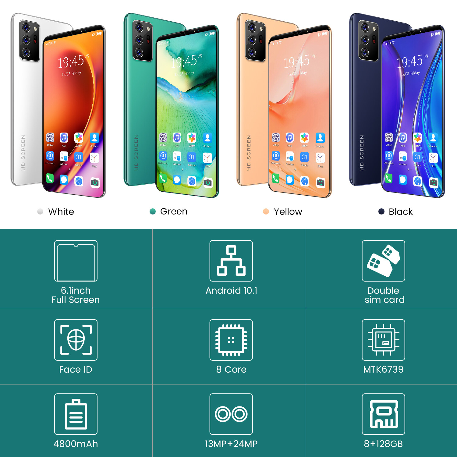 【Free gift】Note 20 ultra 5G Smartphone 6.1 inch 4k HD screen cellphone RAM 8G ROM 128G cheapest Android mobile phone   Same style from Samsung note 20 ultra cellphone 4G LTE promo handphone