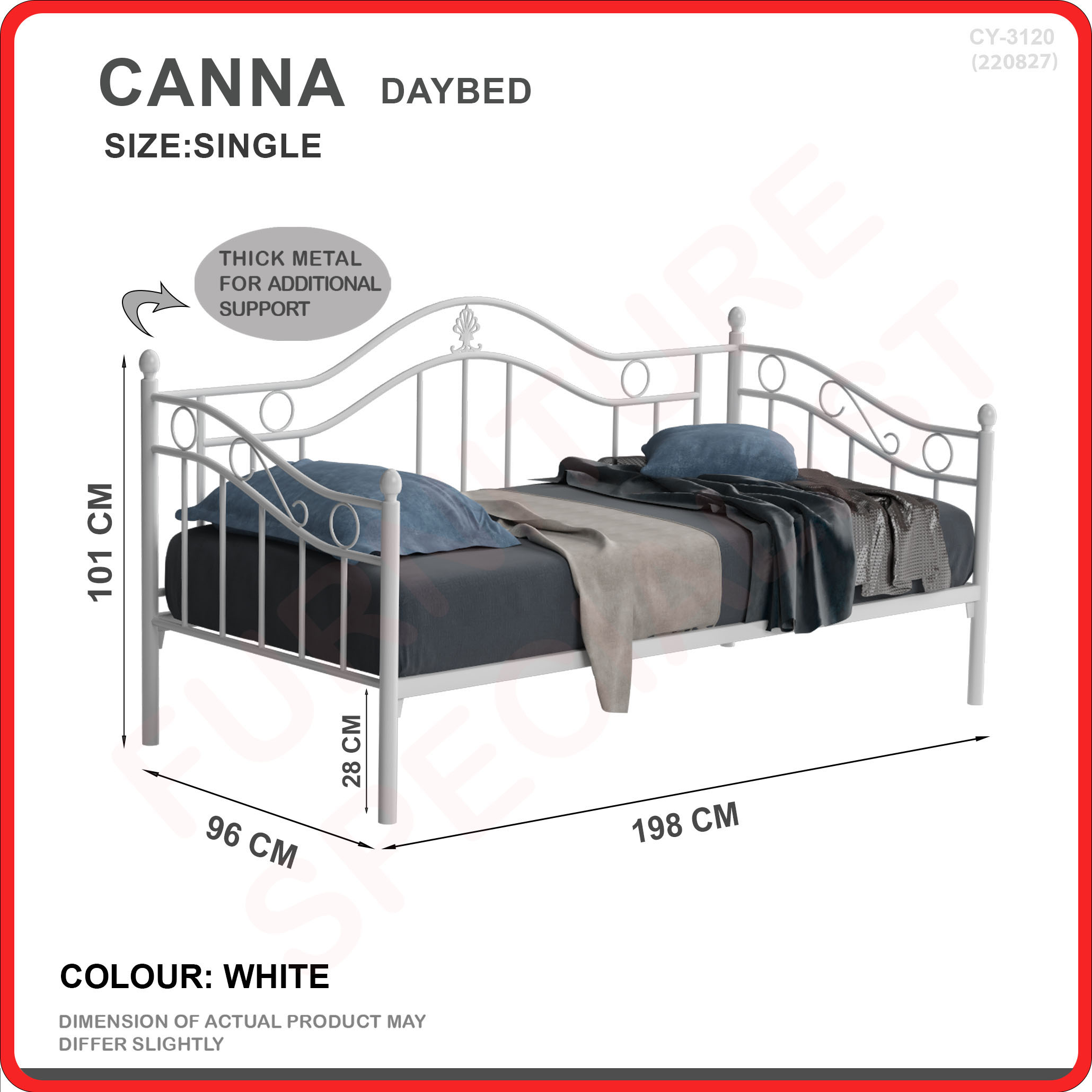 [Bulky]Furniture Specialist BUDGET METAL BED FRAME (SINGLE/ SUPER SINGLE/ QUEEN/ KING SIZE AVAIL)