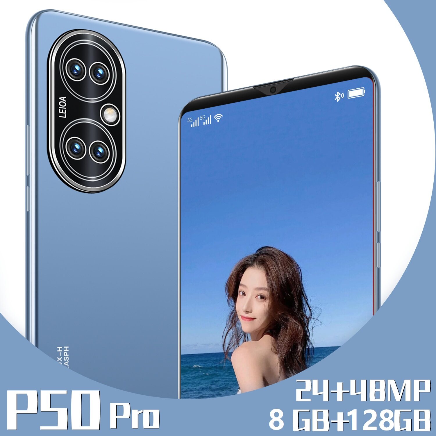 【goods in stock】NEW P50 pro Smart Phone 6.1Inch 8GB RAM+128GB ROM Dual Sim Dual Standby Face Recognition Smartphone Preferential price