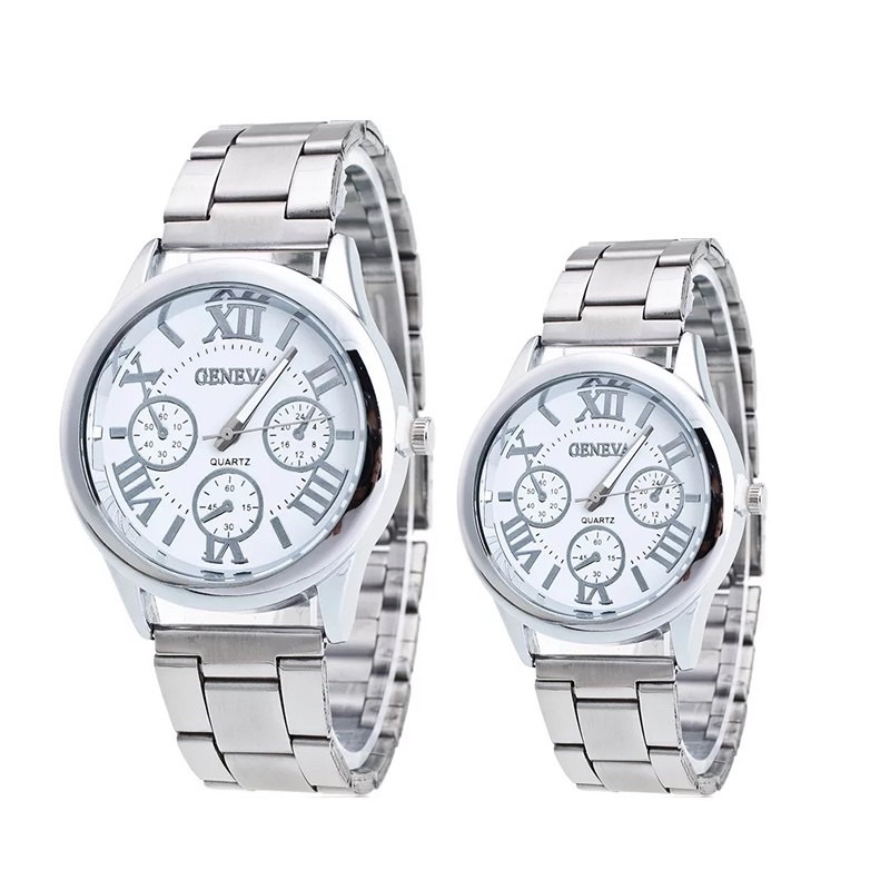 Geneva stainless fashion jewelry watch for men’s women’s gold silver rose gold