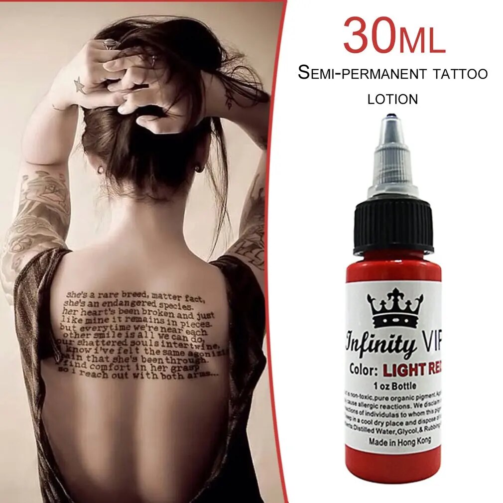 Body With Tattoos Bottle Professional Tattoo Pigment Inks Safe Half Permanent Tattoo Supplies For Body Beauty Tattoo Paint