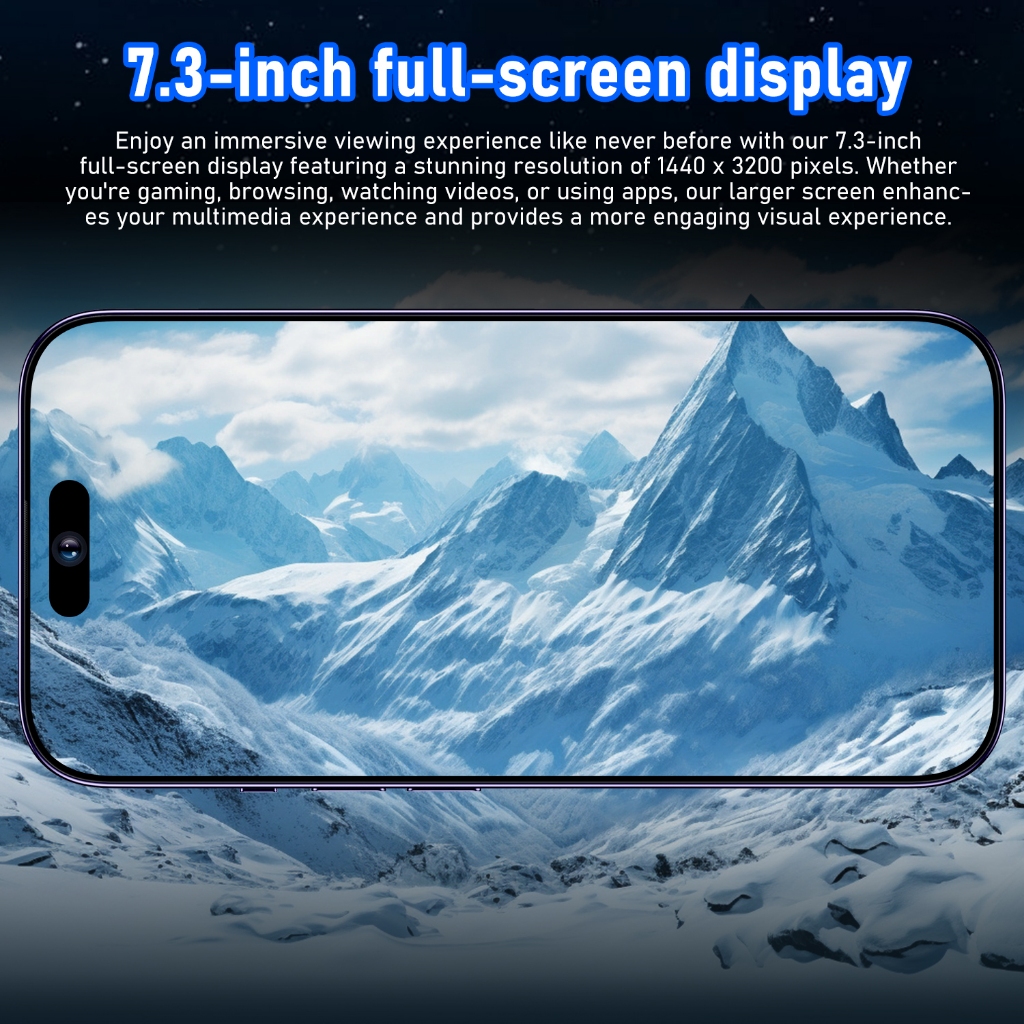 5G Smartphone A15 PRO MAX 7.3inch HD Full-Screen Memory 8+256GB Android 13.0 Battery 8000mAh