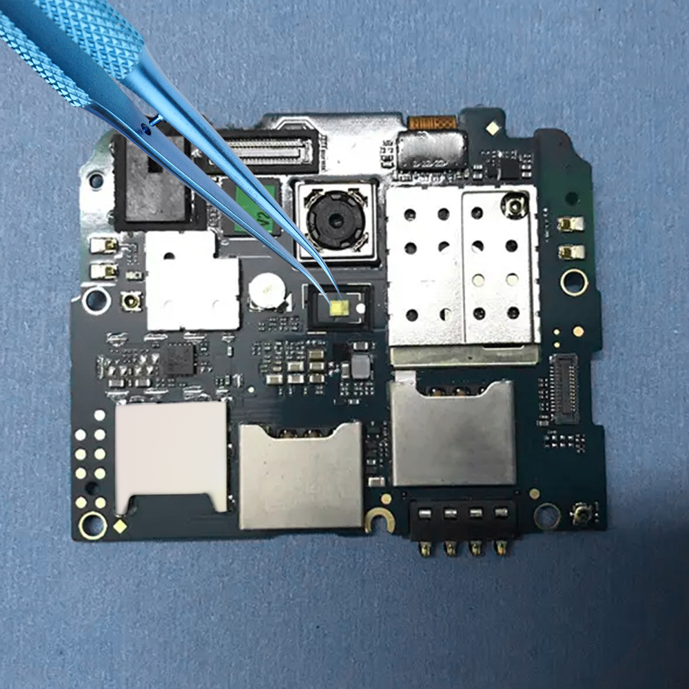 Ziqqucu 1pcs precision flying wire titanium alloy/stainless steel tweezers for mobile phone motherboard fingerprint jumper repair microscope tweezers