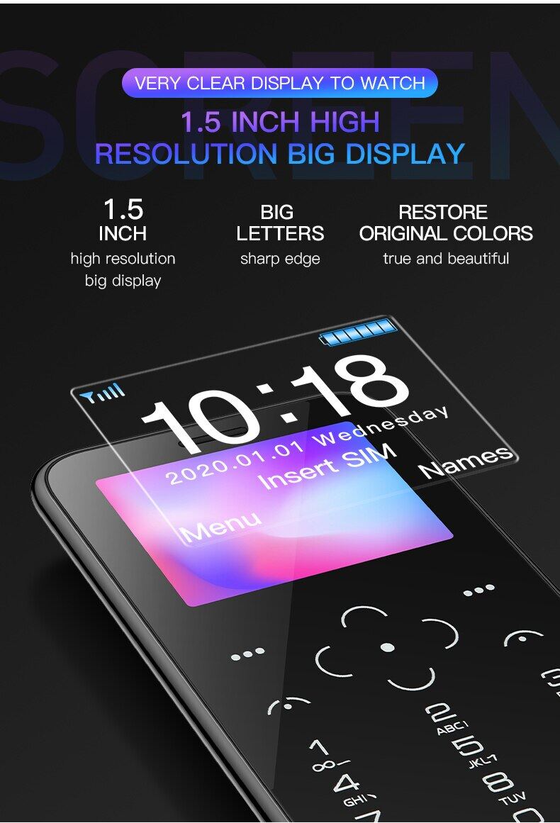 Original SOYES S10P 7S+ Mini Card Phone 2G GSM 400mAh 1.54'' MTK6261M Cellphone Ultra-Thin Fashion Children Small Size Phones