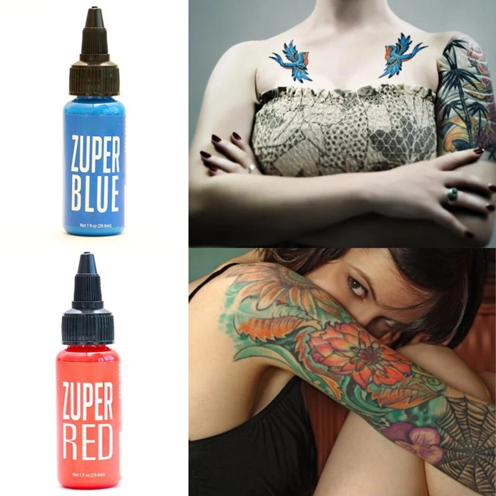 5colors Tattoo Pigment Inks 30ml/bottle Safe Permanent Tattoo Paints Supplies For Body Beauty Tattoo Art For Professional Use E