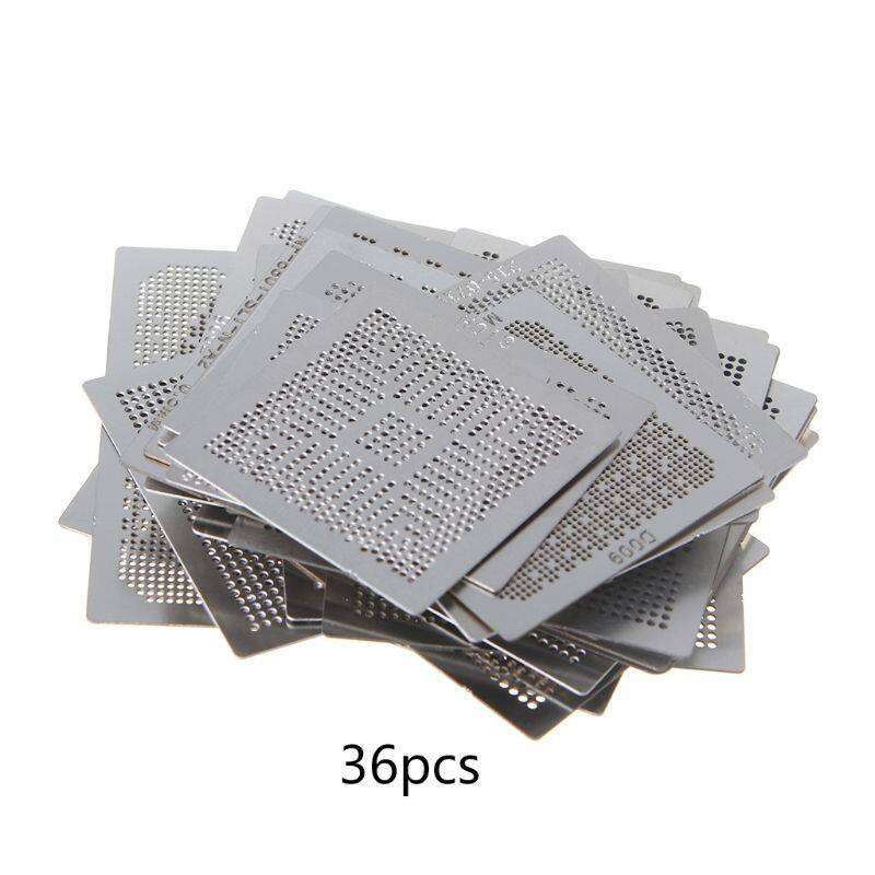 36Pcs/set Direct Heat Graphics Card Stencils Steel BGA Reballing Stencil for NVIDIA/for ATI Video Chips