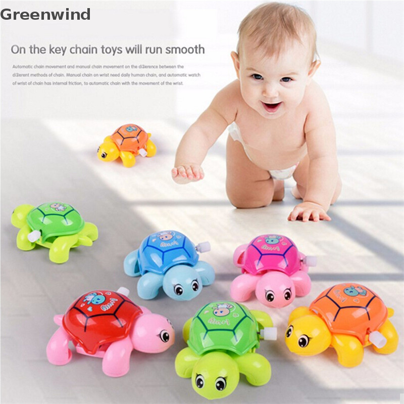【Greenwind】 Animal Clockwork Tortoise Baby Turtles Toys Infant Crawling Wind Up Toy,