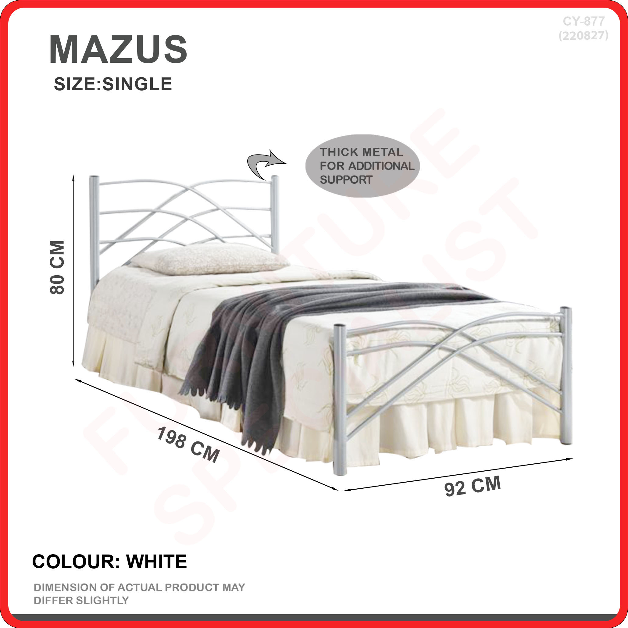 [Bulky]Furniture Specialist BUDGET METAL BED FRAME (SINGLE/ SUPER SINGLE/ QUEEN/ KING SIZE AVAIL)