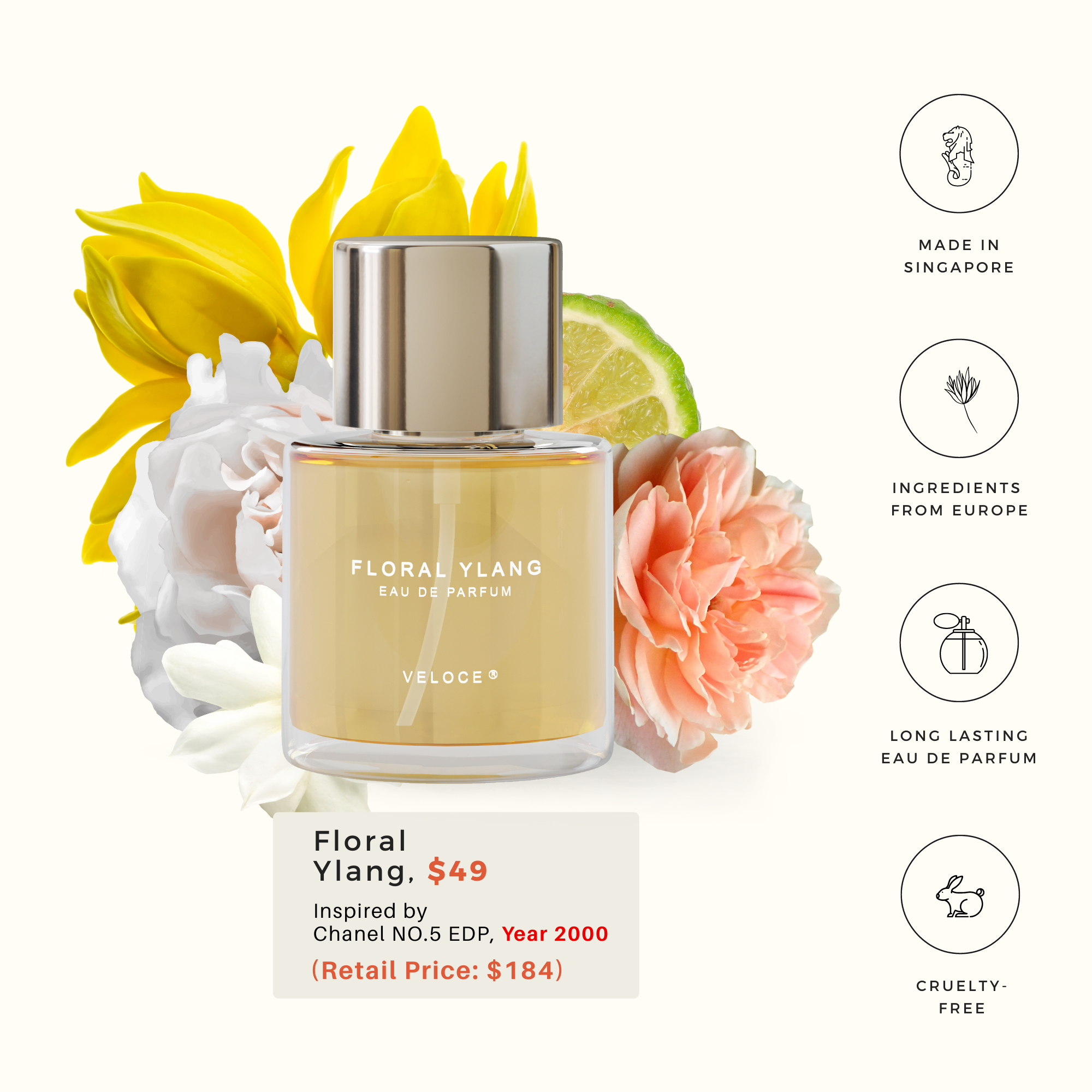 Floral Ylang Perfume | Luxury Brand Inspired | Last 8-10 hours - Veloce Perfume