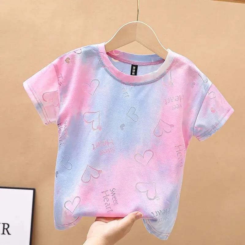 Limited Time Lower Brake Children Children's Clothing Boys Girls Pure Cotton Loose Short-Sleeved Tops Infant Cute Clothes Short T-Shirts Korean