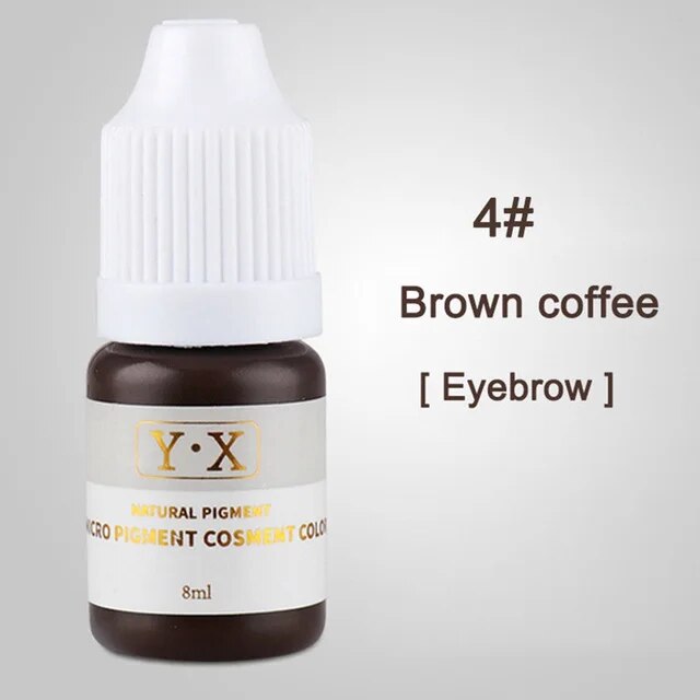 8ml Semi Permanent Makeup Pigment Eyebrow Inks Lips Eye Line Tattoo Color Microblading Pigment Body Art Beauty Tool Supplies
