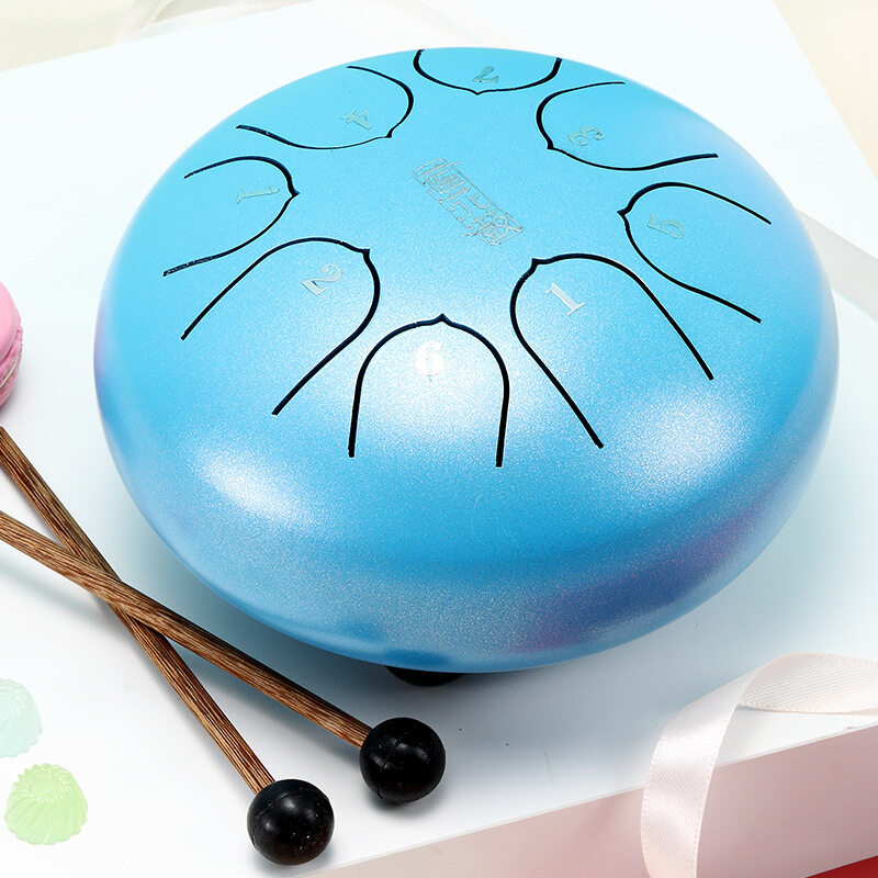 of new [Launch products]Lotus brand children's ethereal drum 6-inch empty color drum for kindergarten[1: 1 with drum stick]