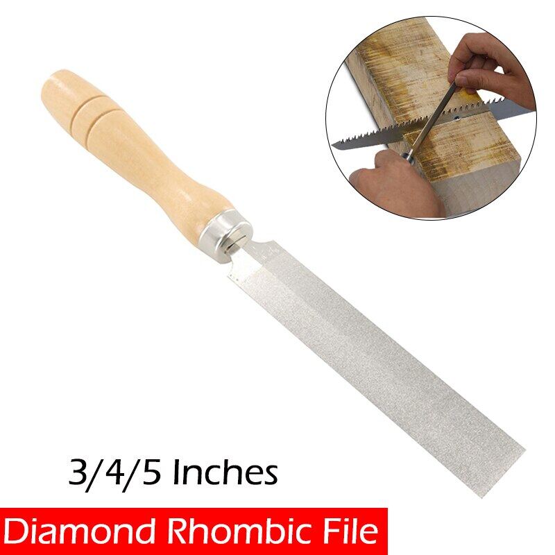 Diamond Feather File Blade Shaped Wood Carving Metal Glass Sharpener 3" 4" 5"