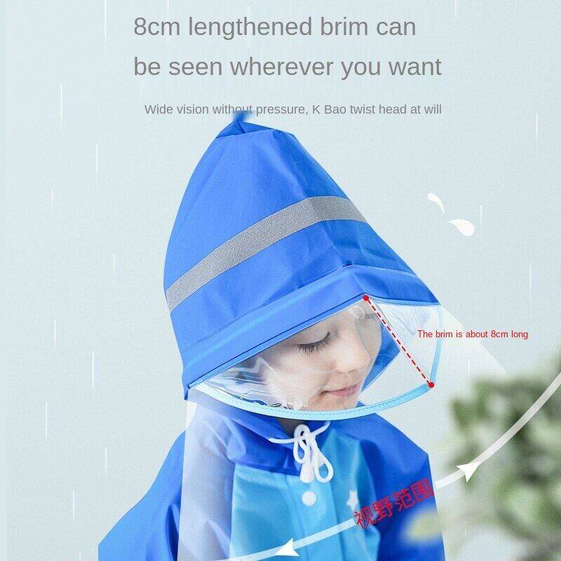 Kocotree New children's raincoats for boys and girls plus raincoats with schoolbags full body waterproof KQ16142