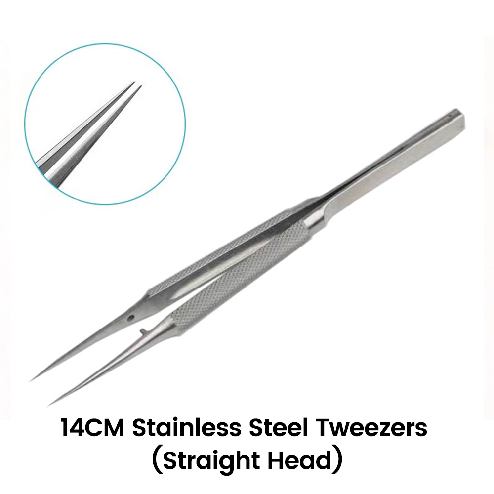 Ziqqucu 1pcs precision flying wire titanium alloy/stainless steel tweezers for mobile phone motherboard fingerprint jumper repair microscope tweezers