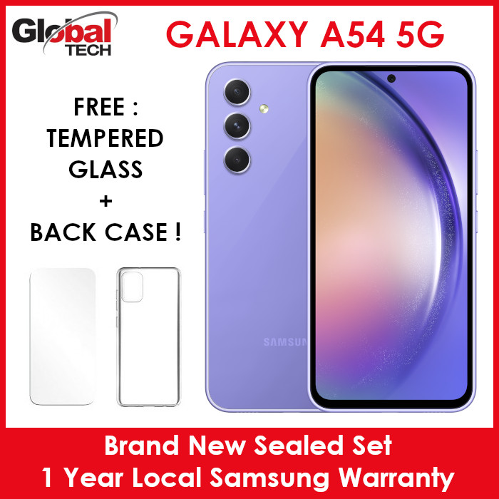 Samsung Galaxy A54 5G 256GB or 128GB | 1 Year Local Samsung Warranty (FREE : TEMPERED GLASS + BACK CASE)