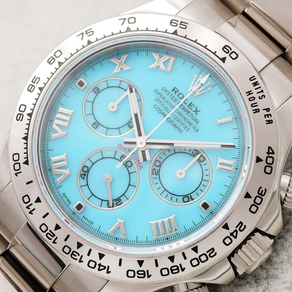 Rolex Daytona 116509 Ser M Turquoise Beach Blue Dial 18K WG Paper Men's Watch