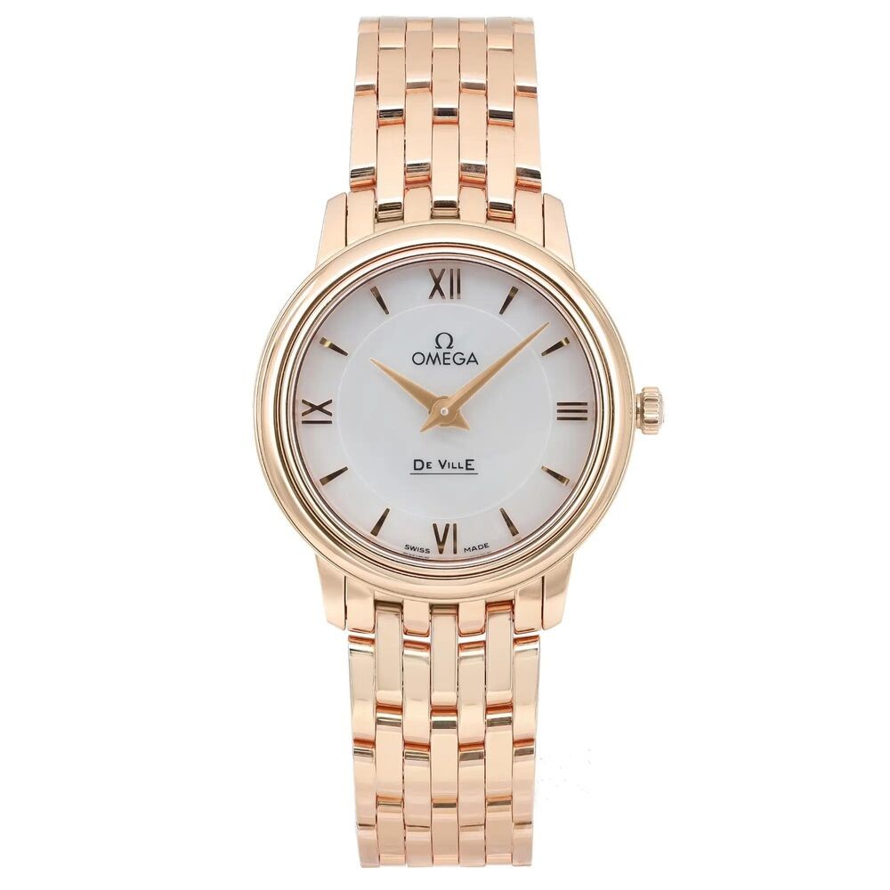 Omega De Ville Prestige 18K Rose Gold MOP dial Quartz watch 424.50.27.60.05.002-
