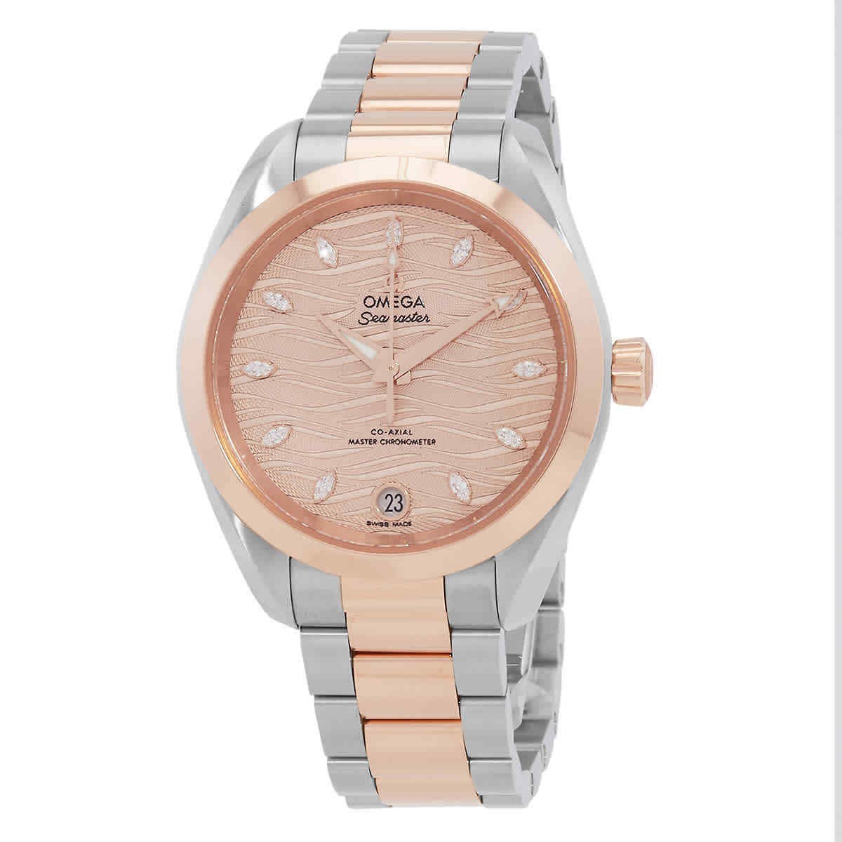 Omega Aqua Terra automatic chronograph diamond grey dial ladies' watch-