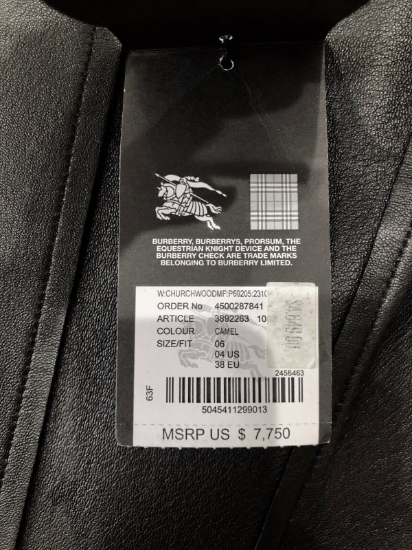 Brand new with label! BURBERRY leather and CALF hairstyle, CHURCHWOOD TRENCH coat retail $7,550 size 38-